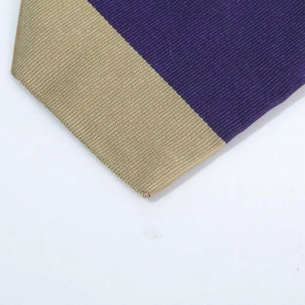 Polo Ralph Lauren Tie Vintage Colorblock Purple Gold Green Silk USA Handmade